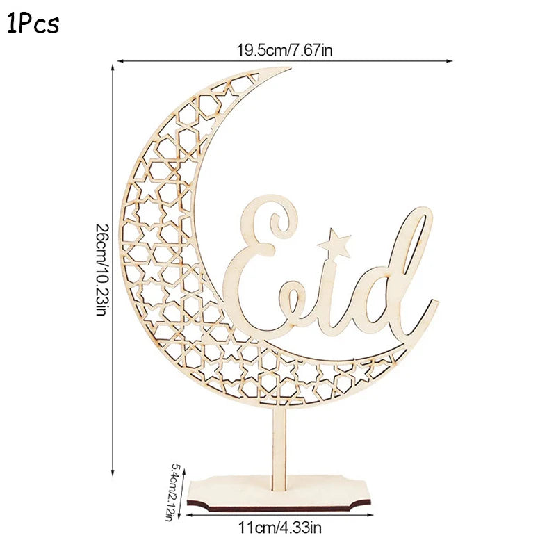 Pendentif en Bois avec LED Ramadan & EID Mubarak