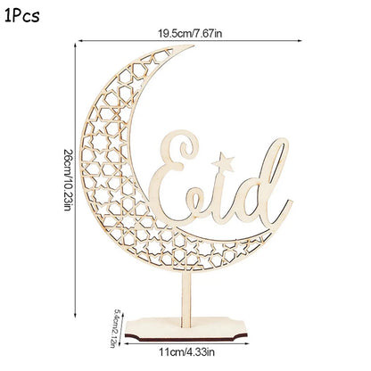 Pendentif en Bois avec LED Ramadan & EID Mubarak