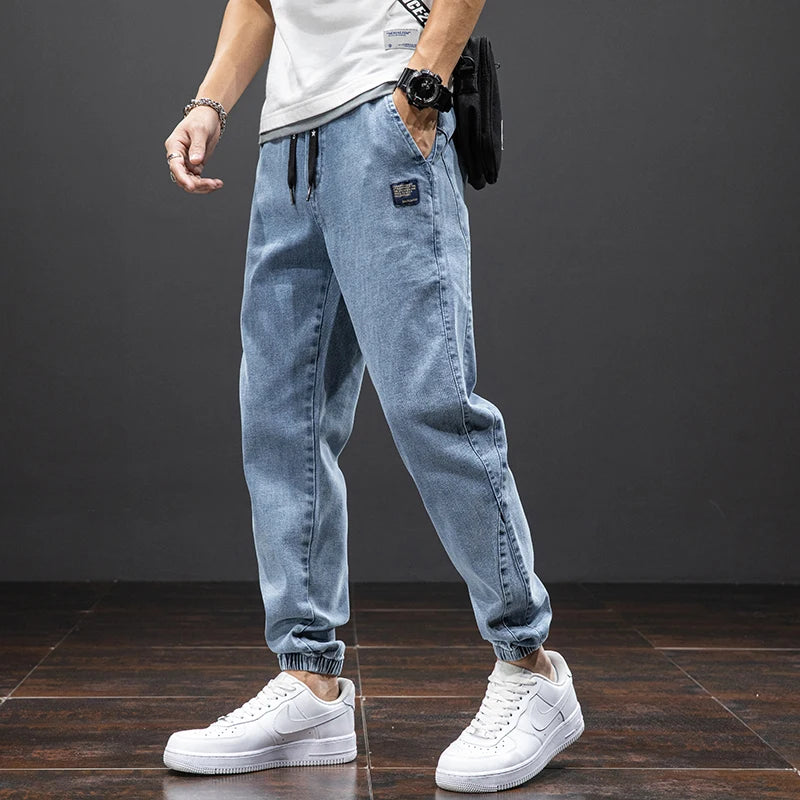 Pantalon de Jogging Denim Jean Cargo Homme - Baggy Harem Grande Taille