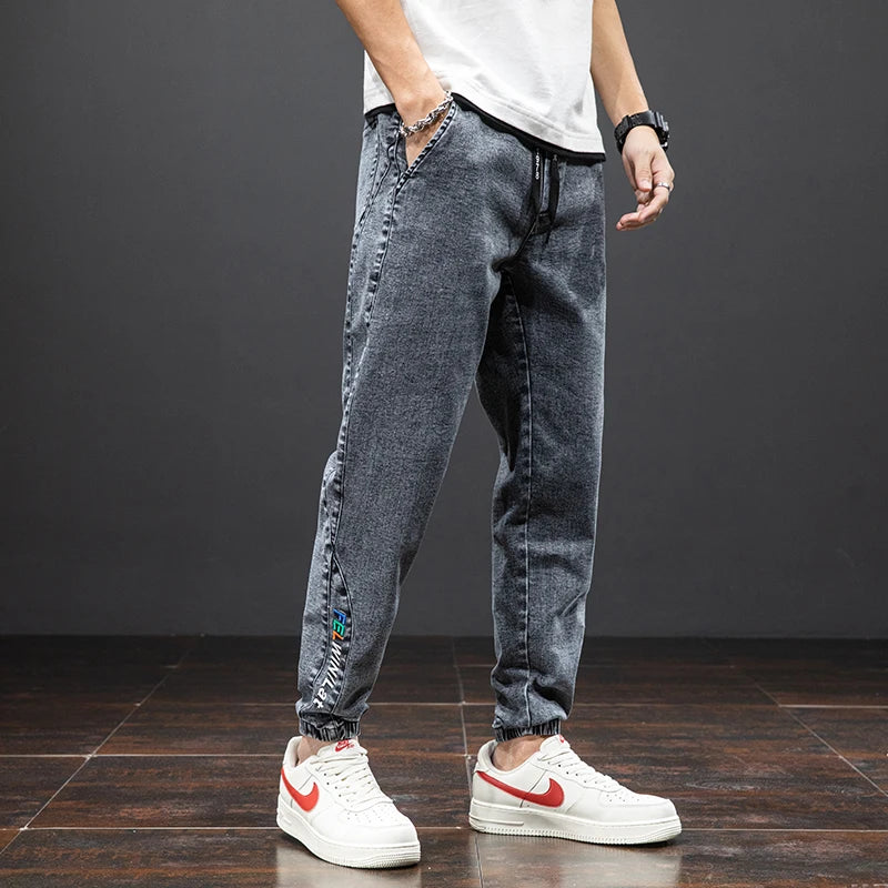 Pantalon de Jogging Denim Jean Cargo Homme - Baggy Harem Grande Taille