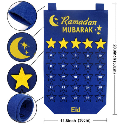 Calendrier du Ramadan en Feutre pour Enfants - Eid Mubarak