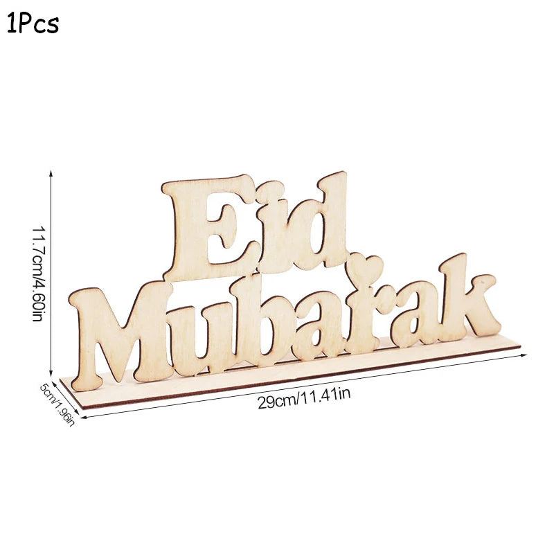 Pendentif en Bois avec LED Ramadan & EID Mubarak