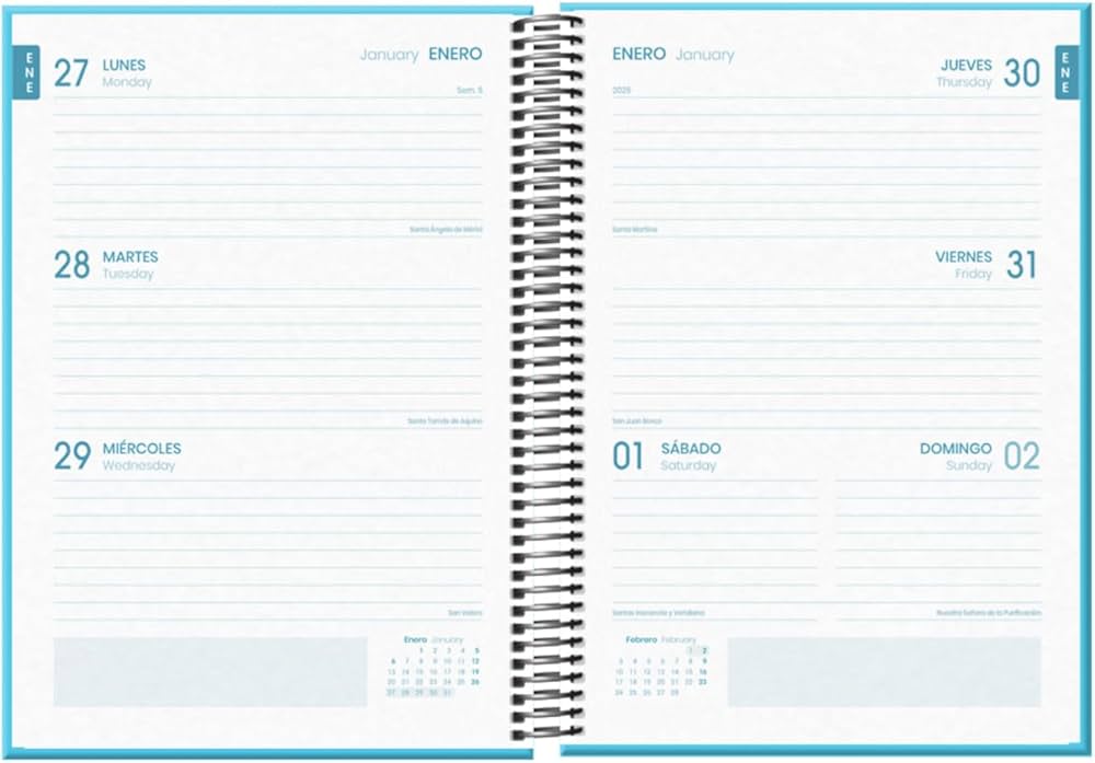 Agenda DOHE Tangram Basic Bleu A5 2024-2025