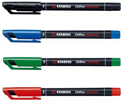 Marqueur permanent Stabilo OHPen universal permanent, 4 Pack Multicouleur (4 Unités)