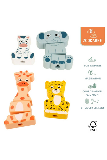 Jeu d'adresse pour bébé Woomax animaux 25 x 22 x 10 cm (6 Unités)