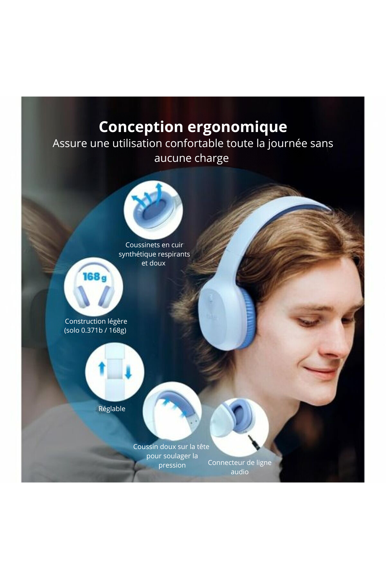 Casque avec Microphone Edifier W600BT Bleu