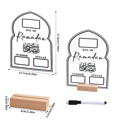 Calendrier Ramadan en Acrylique - Réutilisable avec Stylo