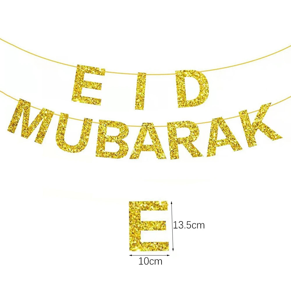 Bannière Ramadan Kareem et Eïd Mubarak - Étoile et Lune