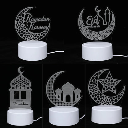 Veilleuse 3D Ramadan & Eid Mubarak 2025