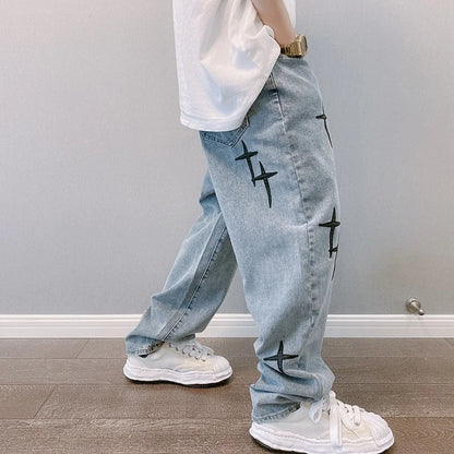 Jean Baggy Imprimé Homme - Style Streetwear 2023