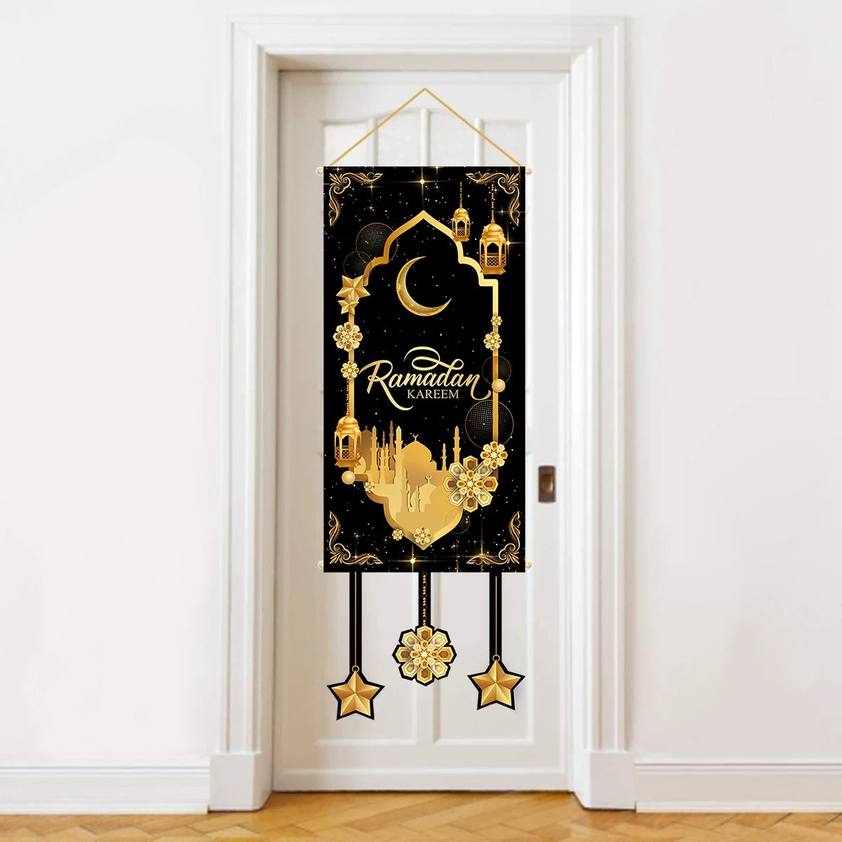 Décoration de Porte Eid Mubarak 2025 - Bannière Ramadan Kareem