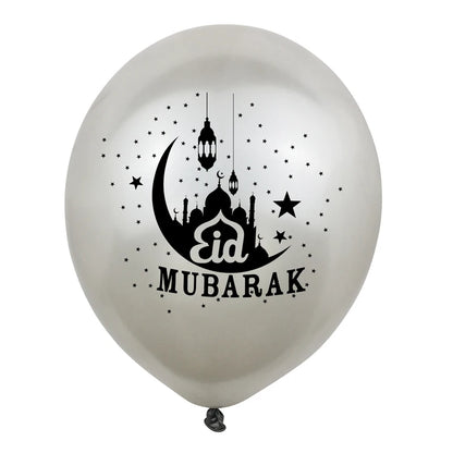 Ballons en Latex Ramadan Kareem et Eid Mubarak - 10 Pièces