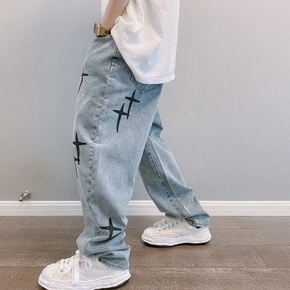 Jean Baggy Imprimé Homme - Style Streetwear 2023