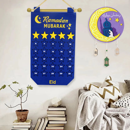 Calendrier du Ramadan en Feutre pour Enfants - Eid Mubarak