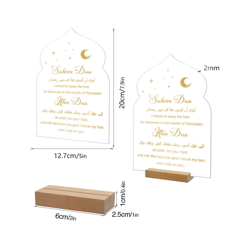 Calendrier Ramadan en Acrylique - Réutilisable avec Stylo