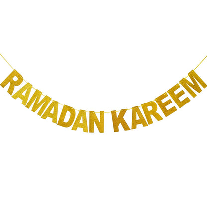 Bannière Ramadan Kareem et Eïd Mubarak - Étoile et Lune