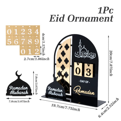 Calendrier Acrylique Compte à Rebours Ramadan 2025