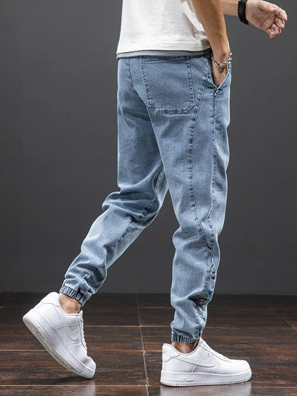 Pantalon de Jogging Denim Jean Cargo Homme - Baggy Harem Grande Taille