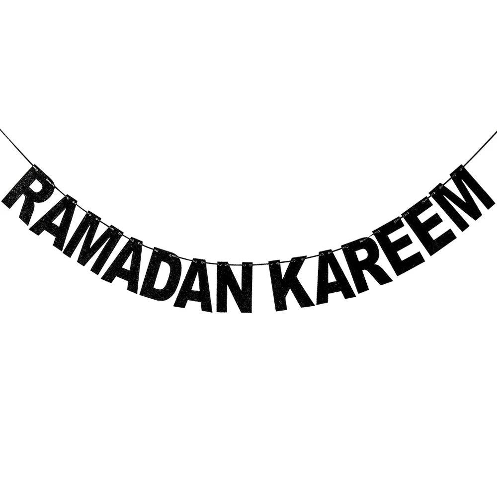 Bannière Ramadan Kareem et Eïd Mubarak - Étoile et Lune