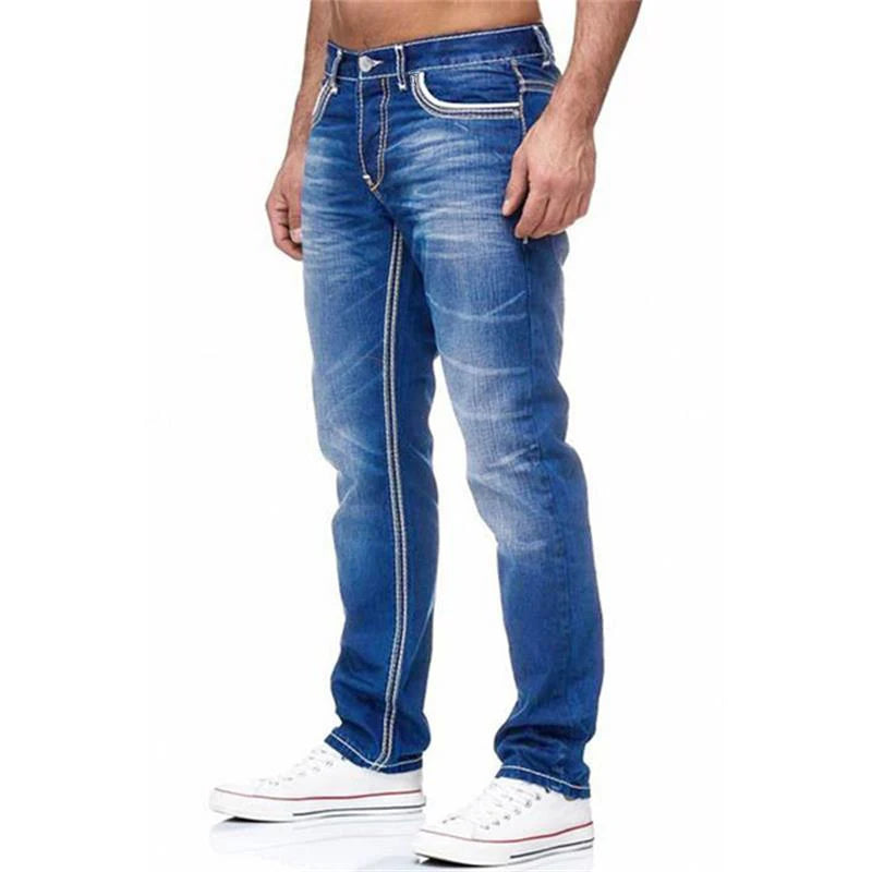 Jean Droit Denim Homme - Pantalon d'Affaires Décontracté