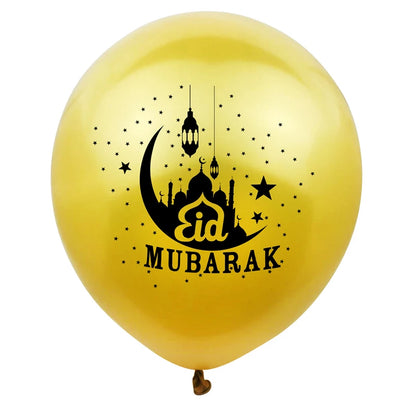 Ballons en Latex Ramadan Kareem et Eid Mubarak - 10 Pièces