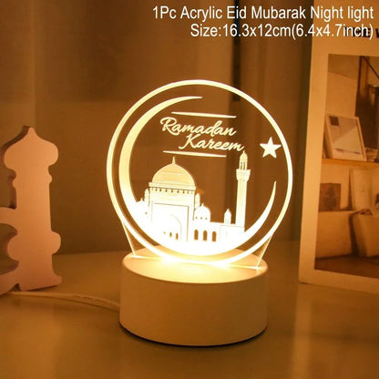 Veilleuse 3D Ramadan & Eid Mubarak 2025