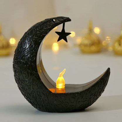 Bougeoir LED Étoile et Lune - Ramadan Kareem et Eid Mubarak