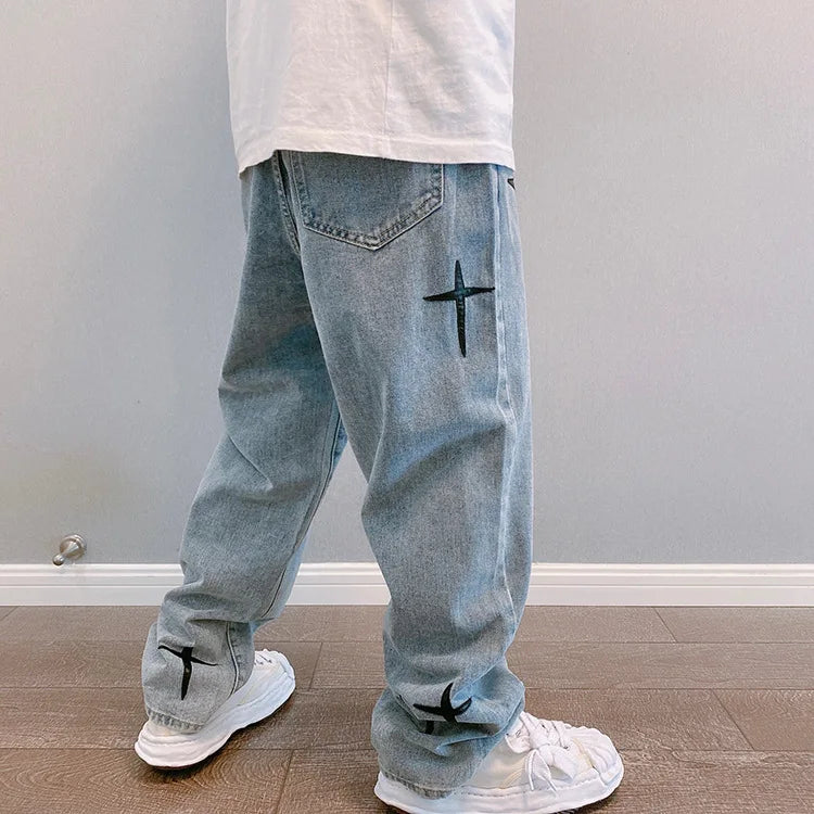 Jean Baggy Imprimé Homme - Style Streetwear 2023