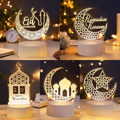 Veilleuse 3D Ramadan & Eid Mubarak 2025