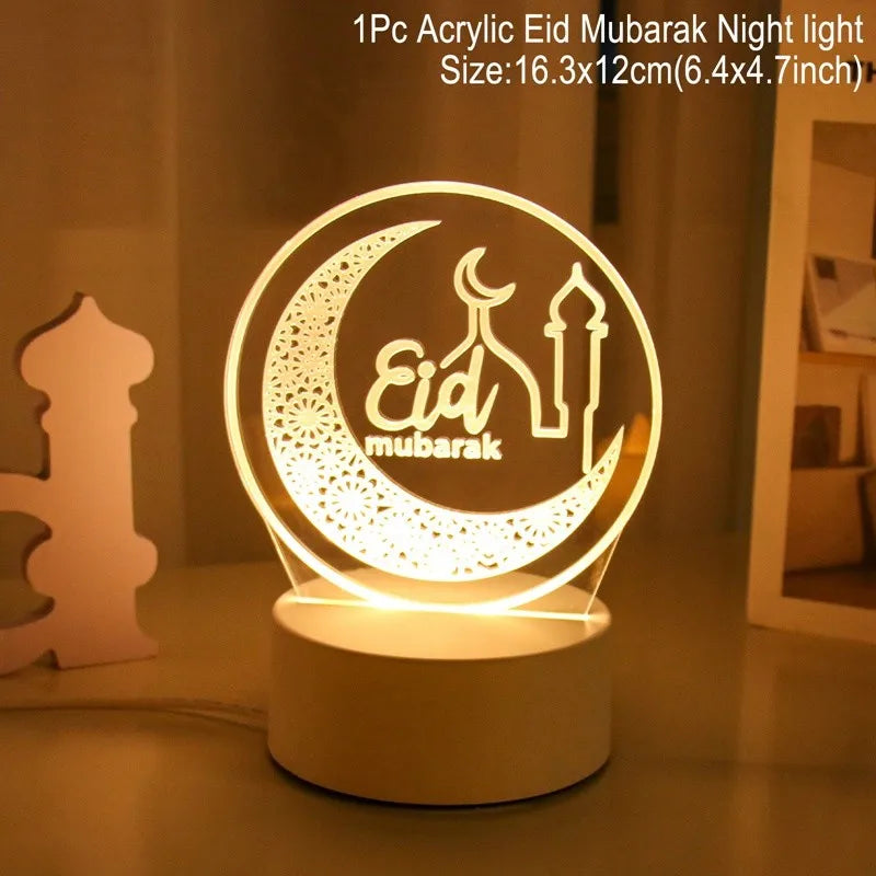 Veilleuse 3D Ramadan & Eid Mubarak 2025