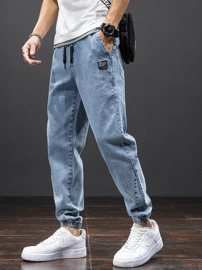 Pantalon de Jogging Denim Jean Cargo Homme - Baggy Harem Grande Taille