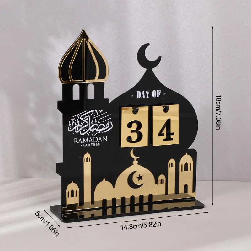 Calendrier Acrylique Compte à Rebours Ramadan 2025