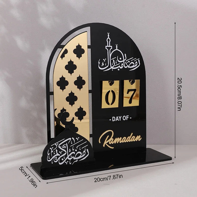 Calendrier Acrylique Compte à Rebours Ramadan 2025