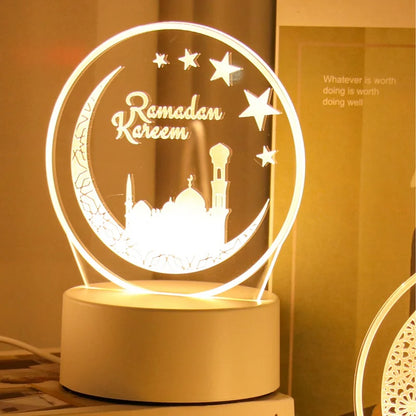 Veilleuse 3D Ramadan & Eid Mubarak 2025