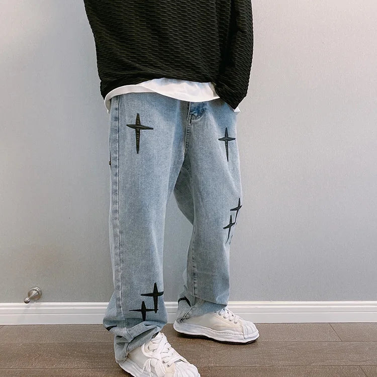 Jean Baggy Imprimé Homme - Style Streetwear 2023