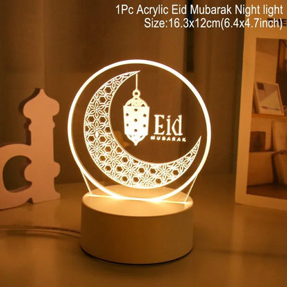 Veilleuse 3D Ramadan & Eid Mubarak 2025