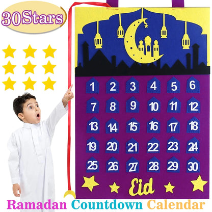 Calendrier du Ramadan en Feutre pour Enfants - Eid Mubarak