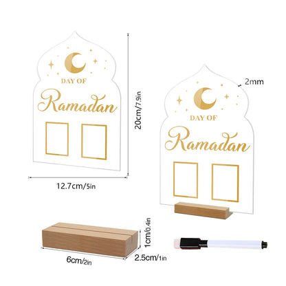 Calendrier Ramadan en Acrylique - Réutilisable avec Stylo