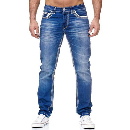 Jean Droit Denim Homme - Pantalon d'Affaires Décontracté