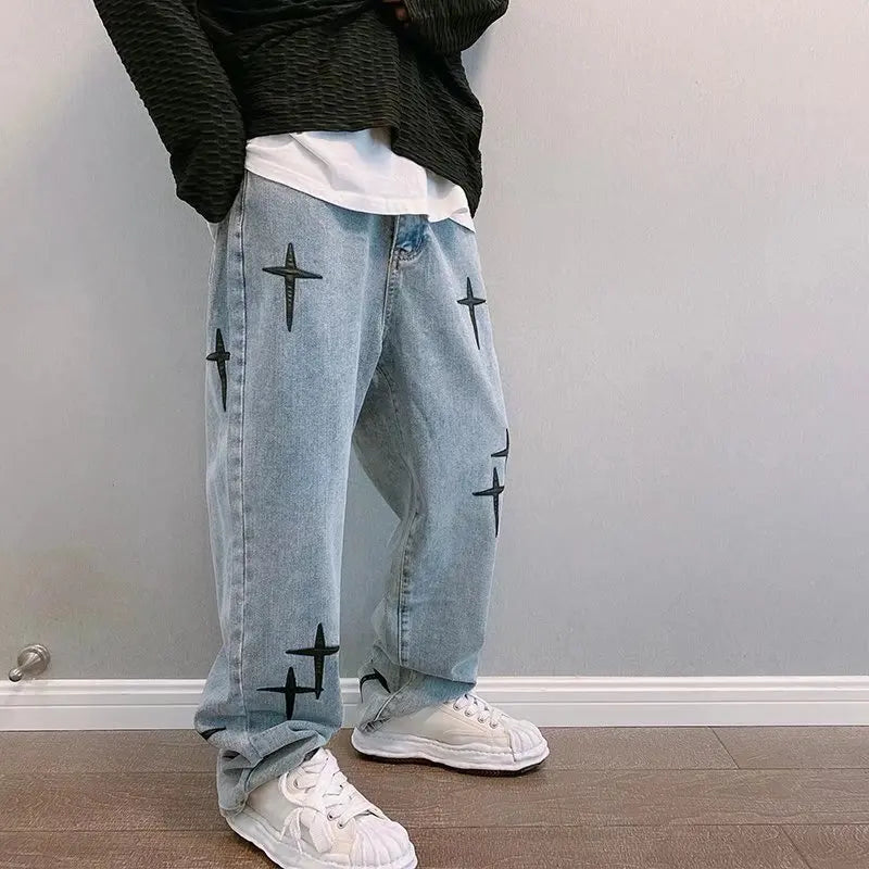 Jean Baggy Imprimé Homme - Style Streetwear 2023