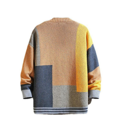 Cardigan Coloré à Col en V pour Hommes