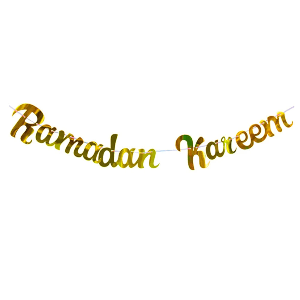 Bannière Ramadan Kareem et Eïd Mubarak - Étoile et Lune