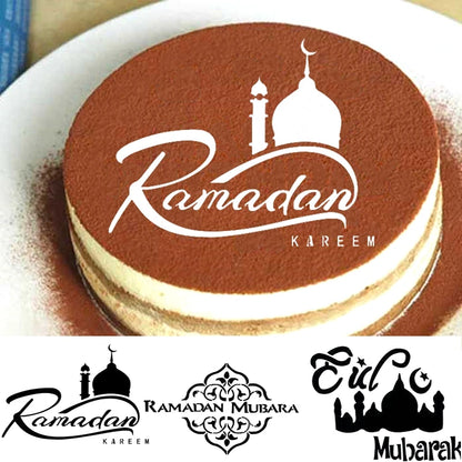 Pochoirs de Pulvérisation Ramadan & Eid Mubarak - Décoration Café, Gâteau ou autres