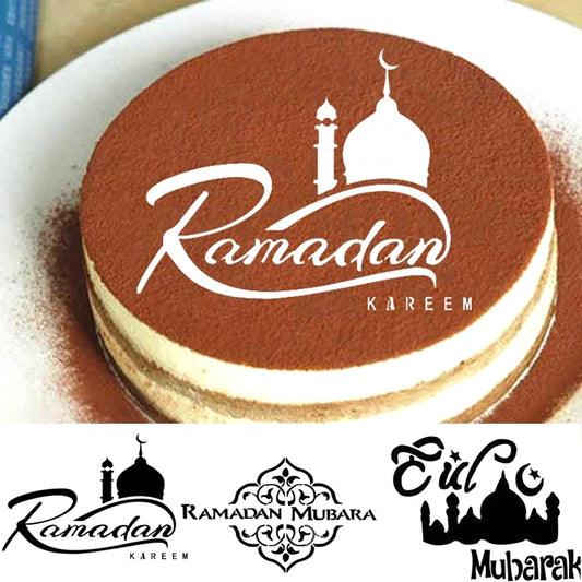 Pochoirs de Pulvérisation Ramadan & Eid Mubarak - Décoration Café, Gâteau ou autres