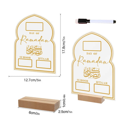 Calendrier Ramadan en Acrylique - Réutilisable avec Stylo