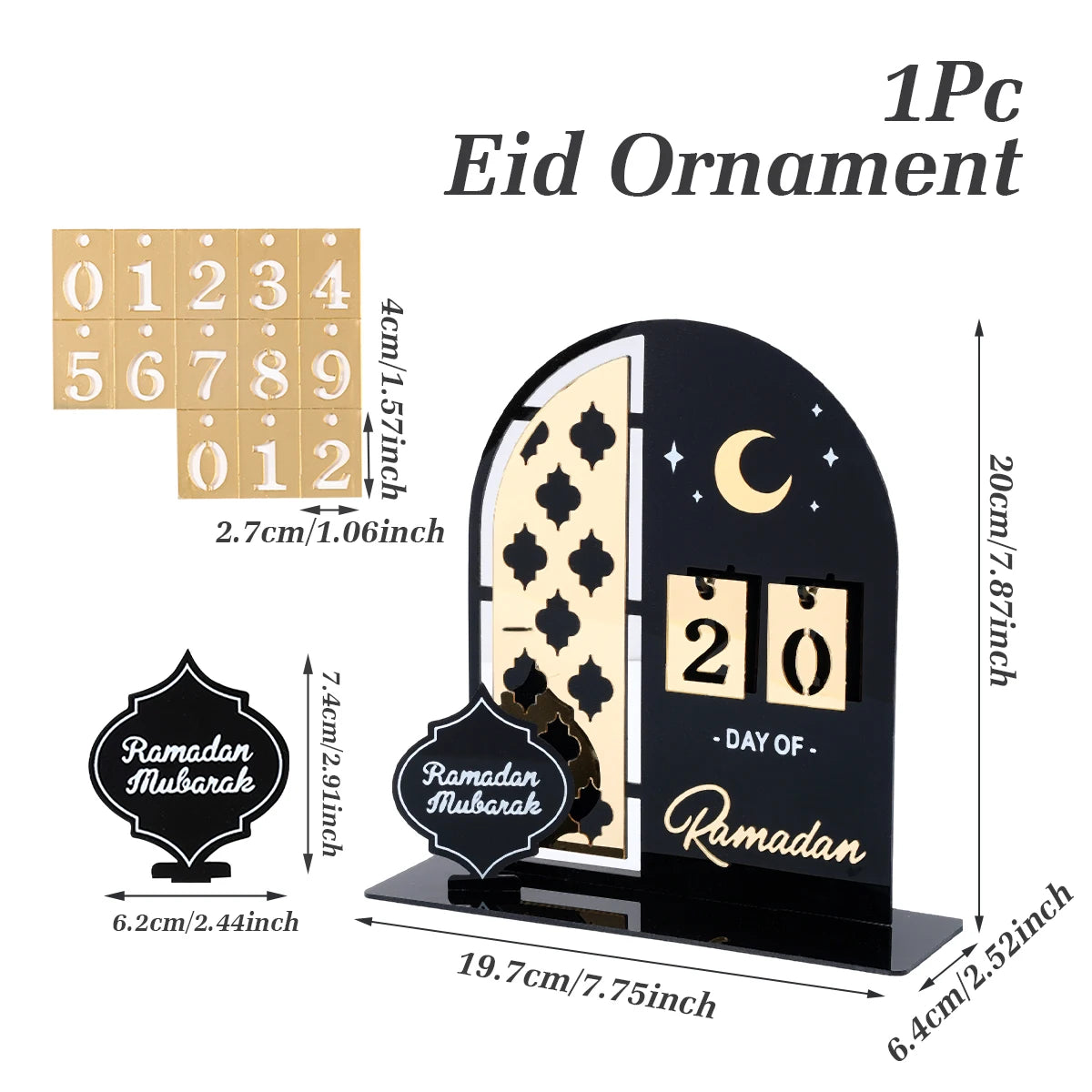 Ornement de Compte à Rebours Ramadan Kareem 2025