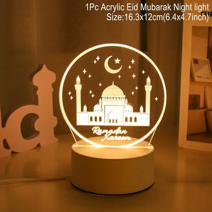 Veilleuse 3D Ramadan & Eid Mubarak 2025