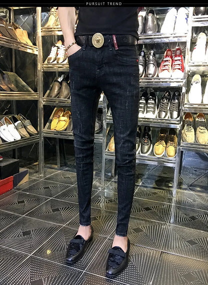 Jean Crayon Slim FJGuy pour Homme - Mode Étudiante Coréenne