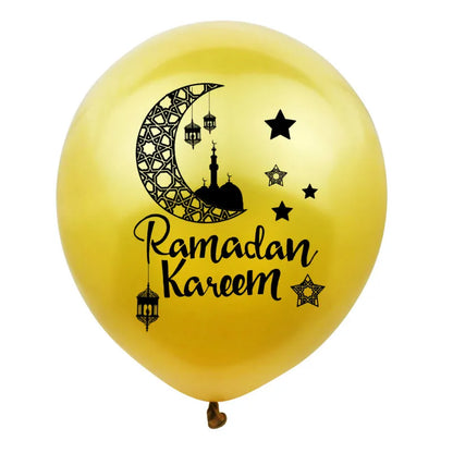 Ballons en Latex Ramadan Kareem et Eid Mubarak - 10 Pièces