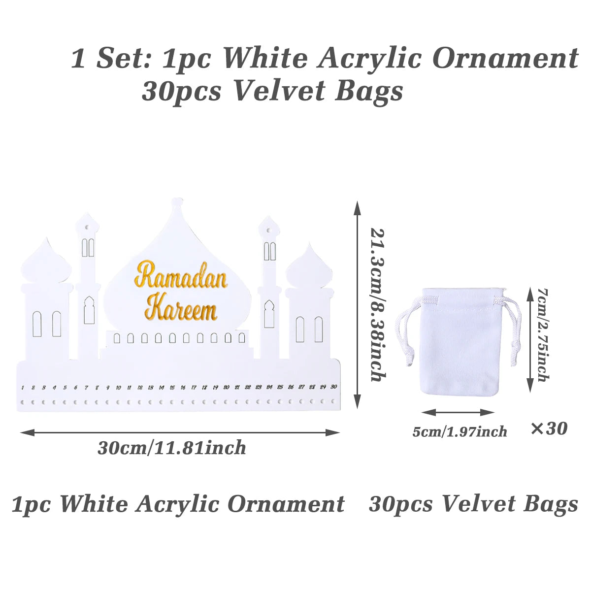 Ornement de Calendrier Ramadan avec Sacs 2025